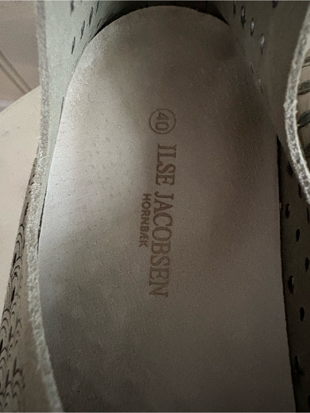 Ilse Jacobsen Tulip 139 Perforated Shoes Women’s 10 Olive Gray Summer Casual EUC - Picture 11 of 14